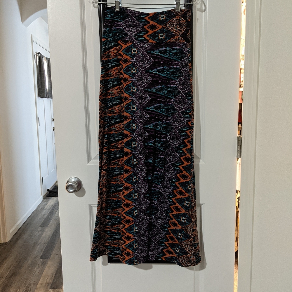 Boho printed maxi skirt